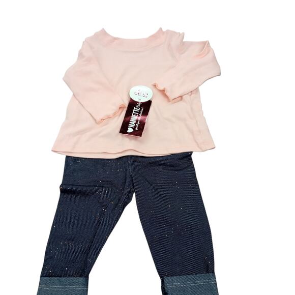 Nannette Baby 3 pc. Puffer Jacket LS Shirt Jeggings Outfit Size 6-9 month NWT - Picture 5 of 7